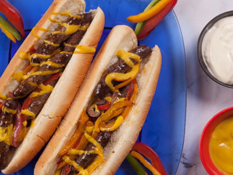 Grilled Oriental Sausage Sandwich