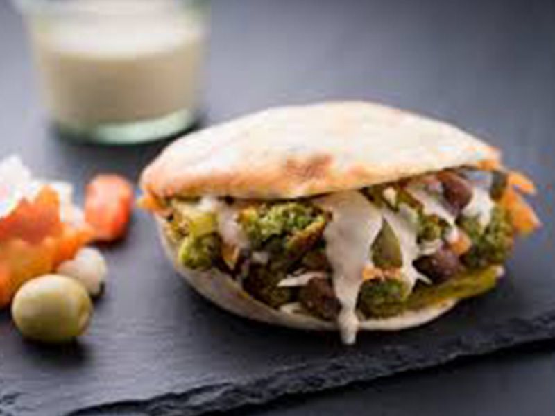 Foul With Eggplant Sandwich