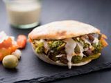 Foul With Eggplant Sandwich