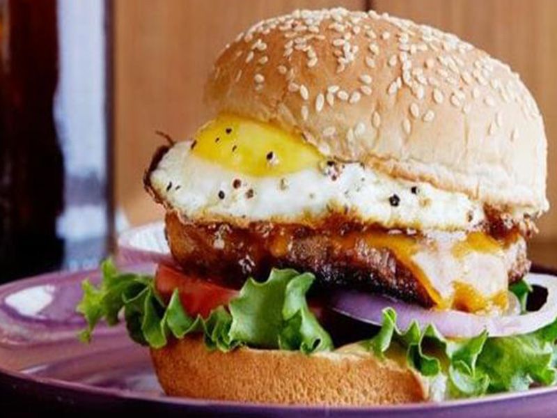 Burger With Eggs Sandwich