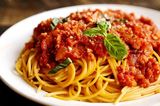 Minced Meat Spaghetti With Tomato Sauce