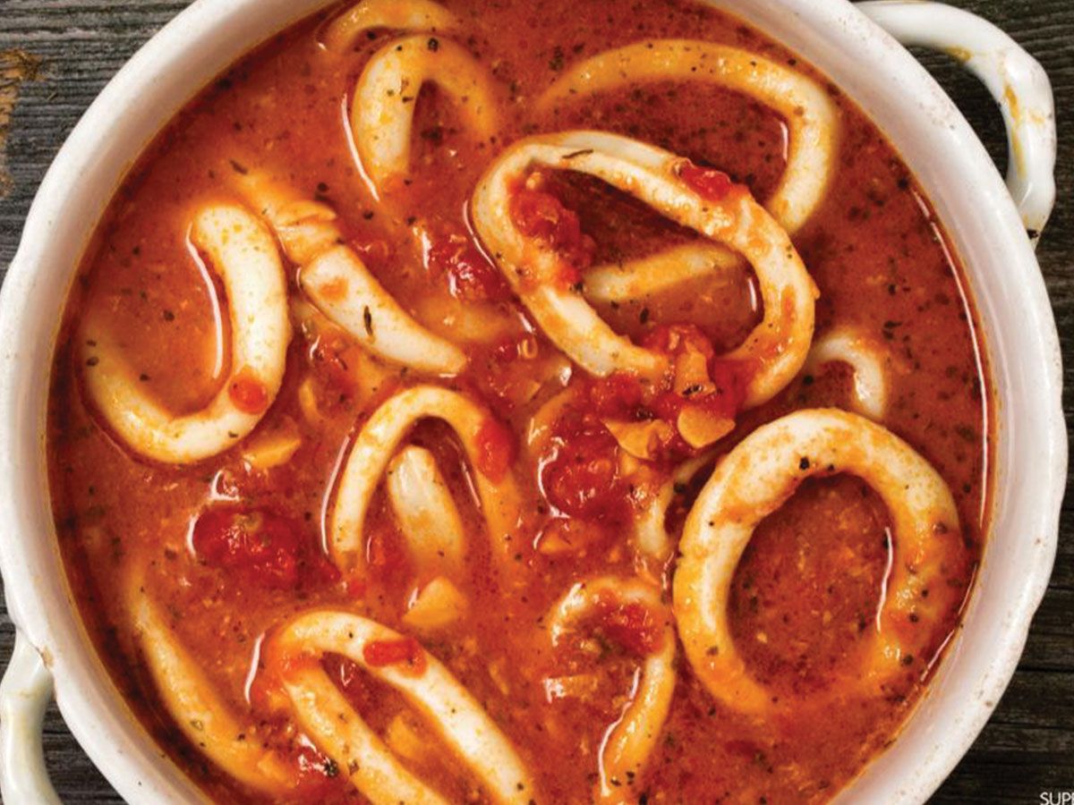 Squid with Chili sauce Dish
