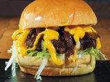 Beef Burger Steak With Doritos Sandwich