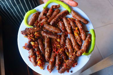 Grilled Sausage on Grill Dish