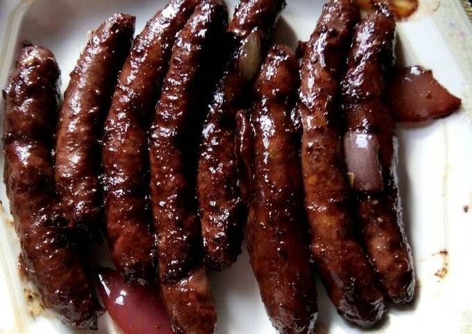 Sausages with Pomegranate Molasses