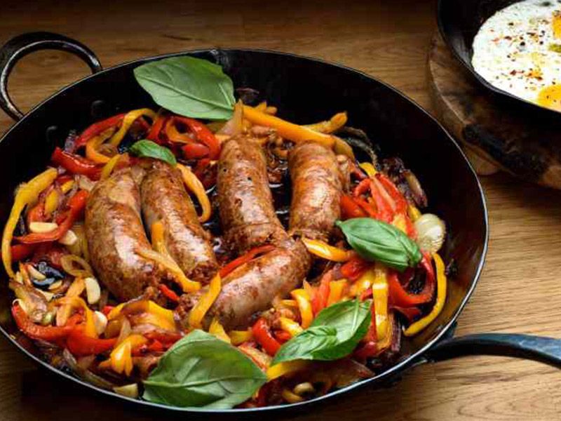 Oriental Sausage With Pomegranate Molasses Sandwich