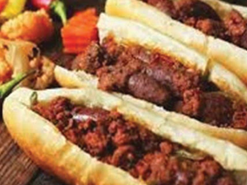 Alexandrian Sausage With Sauce Sandwich