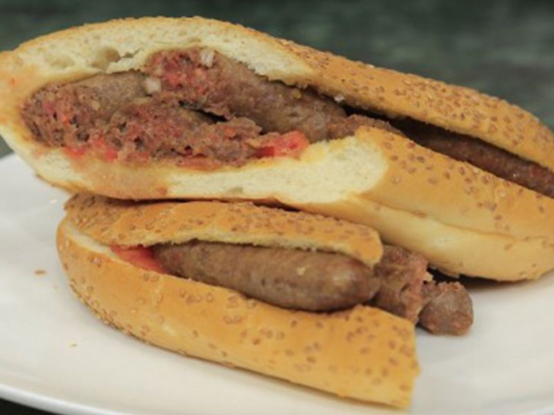 Grilled Oriental Sausage Sandwich