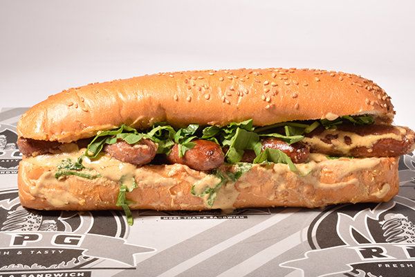 Grilled Oriental Sausage Sandwich