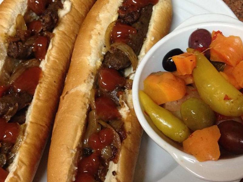 Grilled Oriental Sausage Sandwich