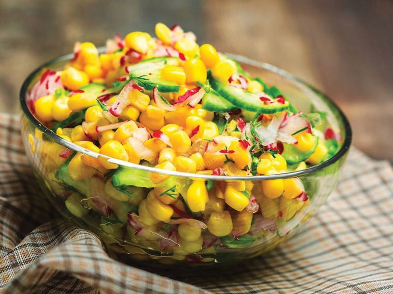 corn with Vegetable salad