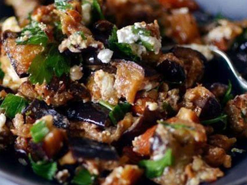 Pepper With Fried Eggplant Salad