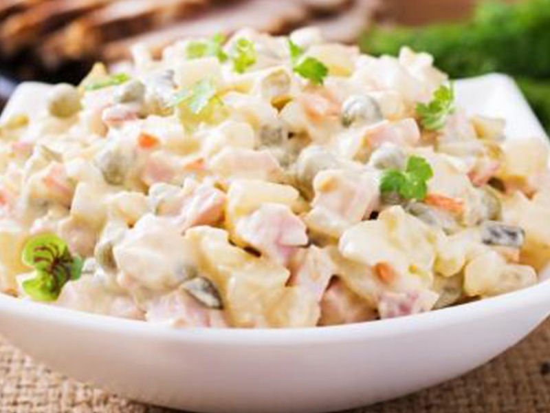 mayonnaise salad dish