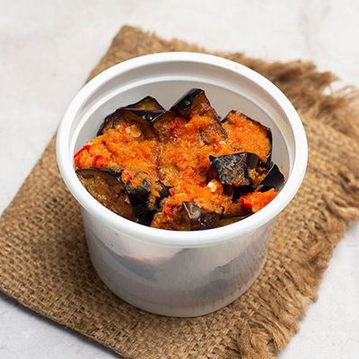 Seasoned fried eggplant salad