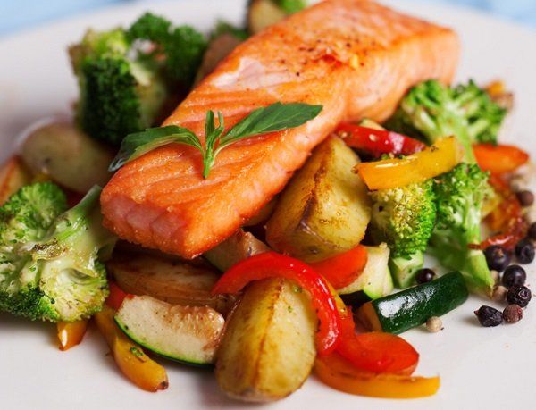 Charcoal Grilled Salmon Dish