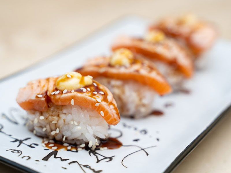 Fried Salmon Nigiri
