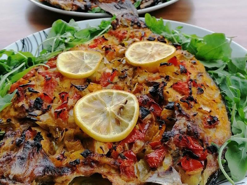 Grilled Grouper Fish With Oil And Lemon