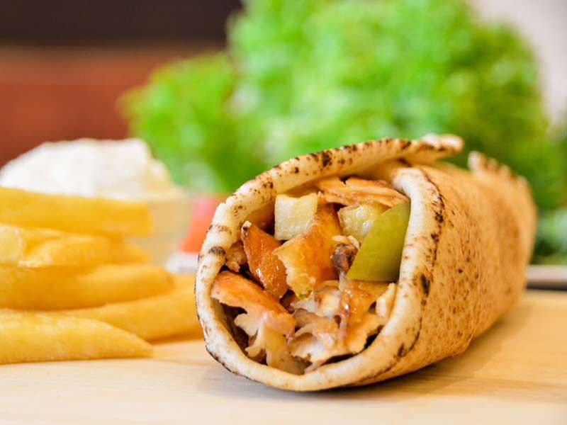 Chicken Shawerma With Cheese Sandwich