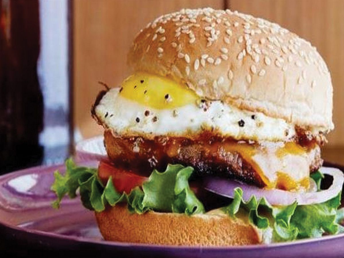 Burger with eggs and cheese Sandwich