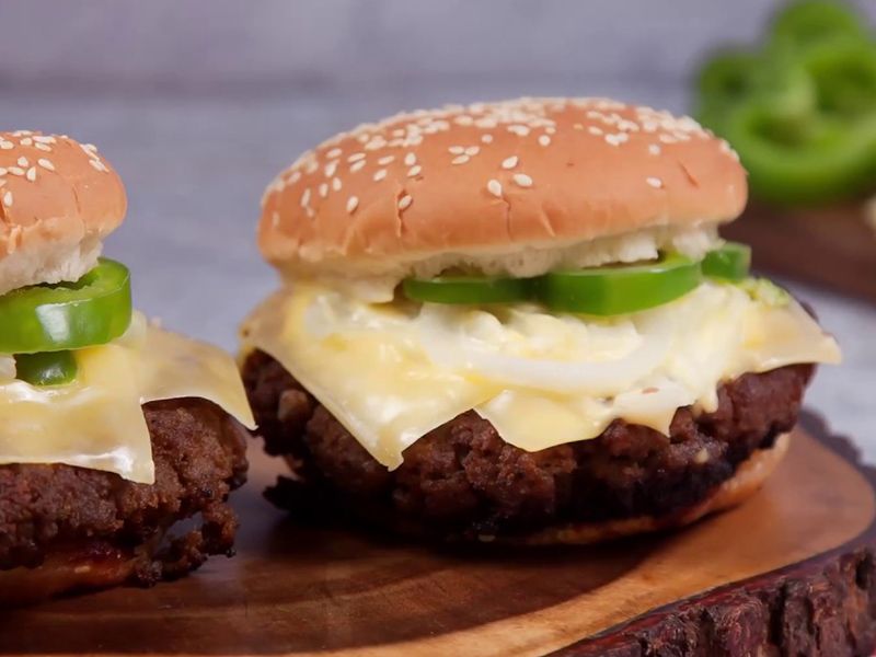 Mix Cheese Beef Burger Sandwich