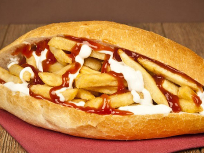 French Fries With Mix Cheese Sandwich