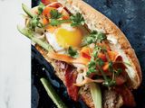 Eggs With Pastrami And Roumi Cheese Sandwich