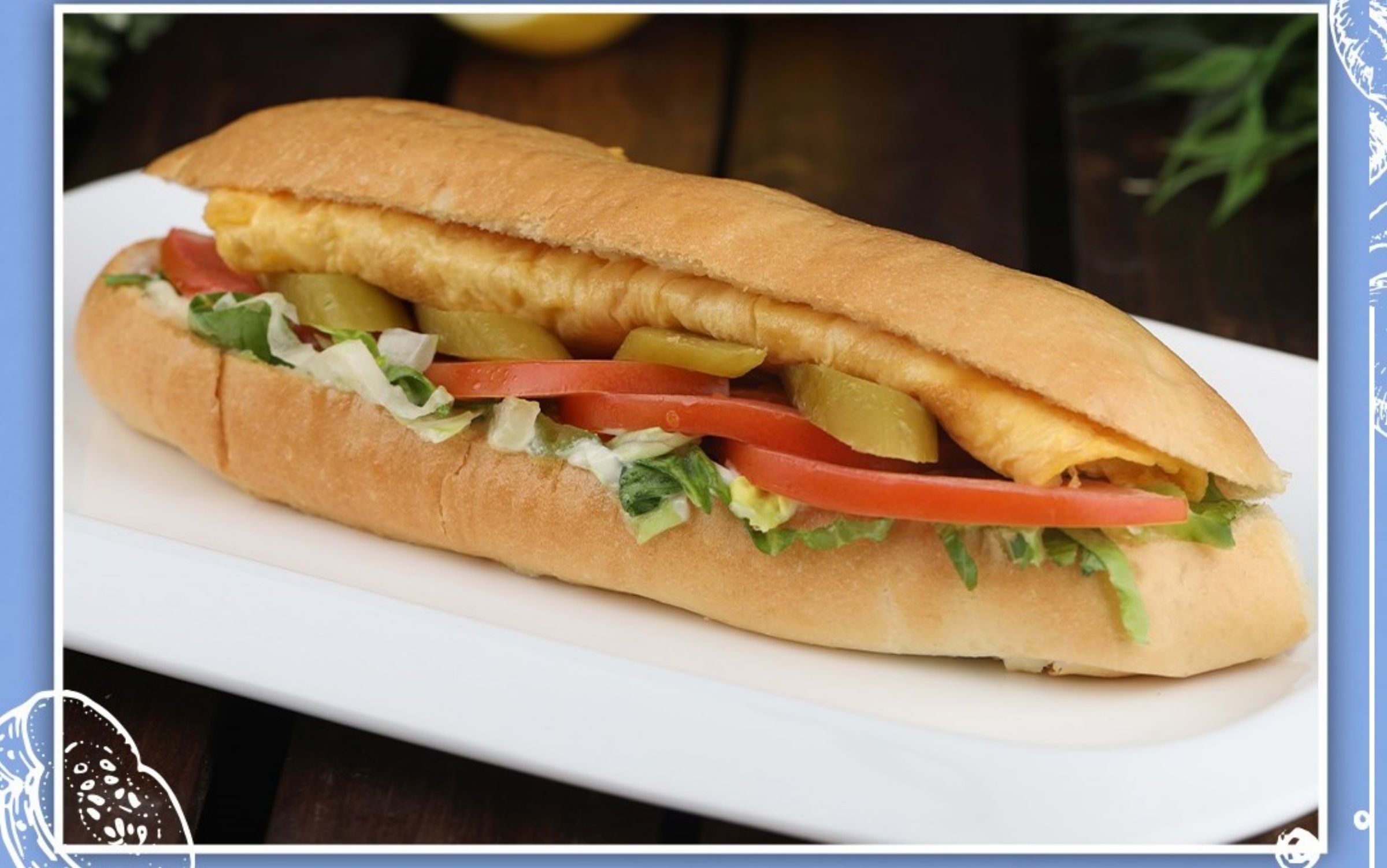 Omelette Fried Egg Sandwich