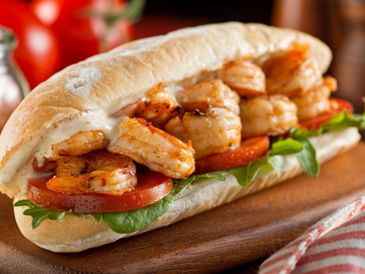 Grilled shrimp sandwich