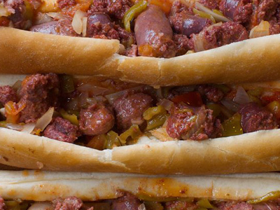 Grilled Oriental Sausage Sandwich
