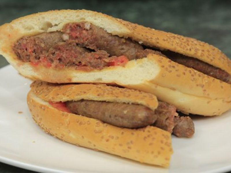 Grilled Oriental Sausage Sandwich