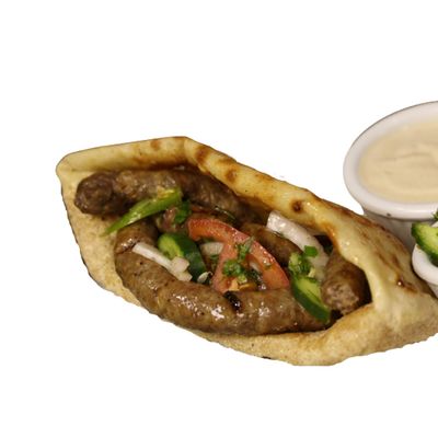 Beef Sausage Sandwich (Baladi Bread)