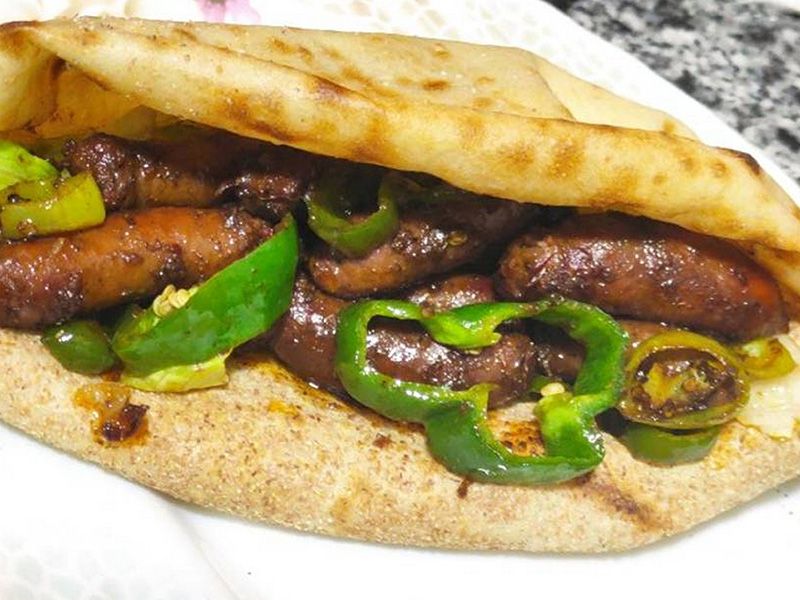 Oriental sausage sandwich