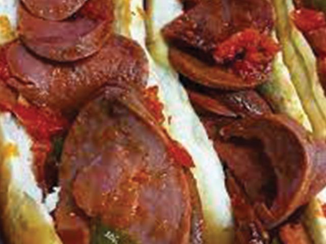 Smoked sausage sandwich