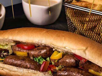 Grilled Oriental Sausage Sandwich