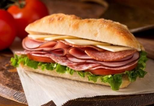Smoked Salami With Cheddar Cheese Sandwich