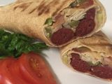 Lebanese bread Sausage shawarma sandwich