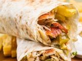 Syrian chicken shawarma saj sandwich