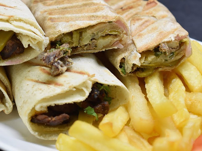 Meat Shawerma With French Fries Sandwich