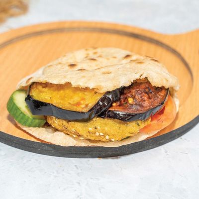 taamia with Eggplant Sandwich