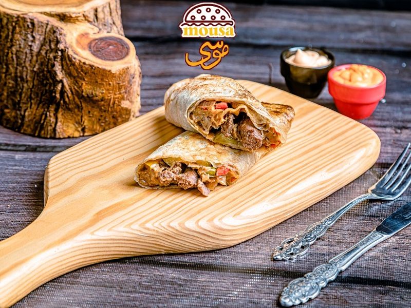 Saj Mexican Oriental Sausage Sandwich