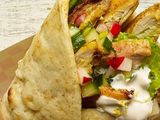 Lebanese bread chicken shawarma sandwich