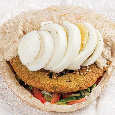 Egg falafel sandwich