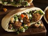 Falafel Sandwich With Eggs And Potatoes