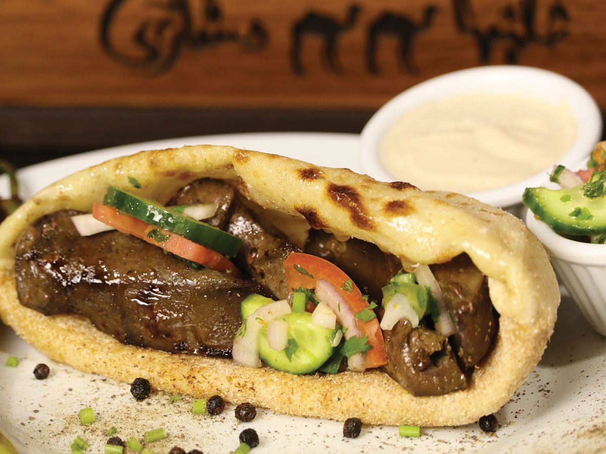 Lamb liver sandwich