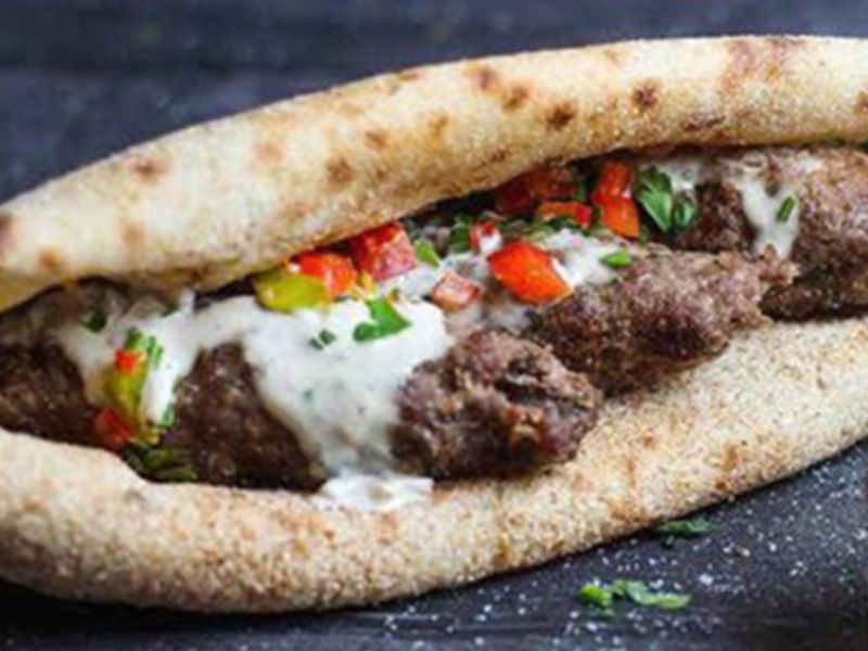 charcoal kofta sandwich
