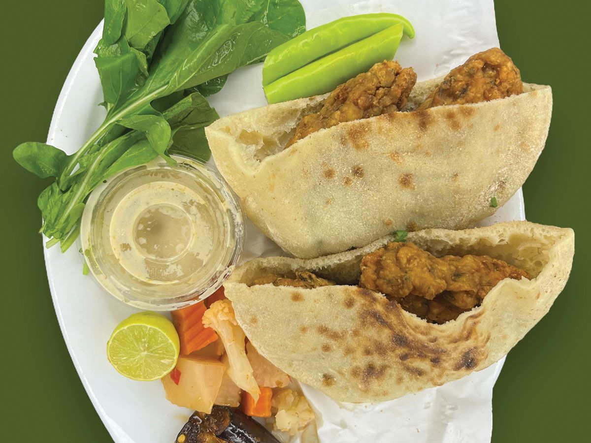 Baladi shrimp kofta sandwich