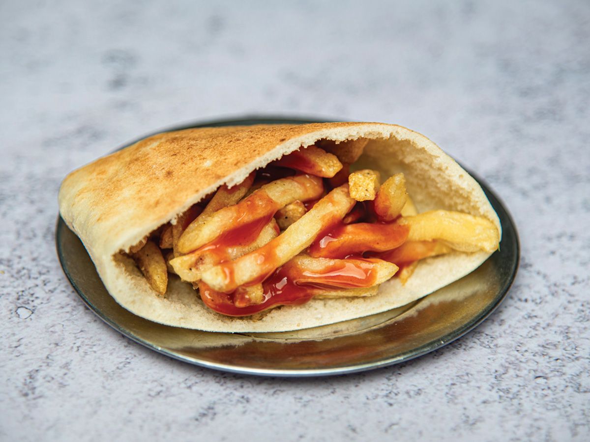 French fries with ketchup sandwich