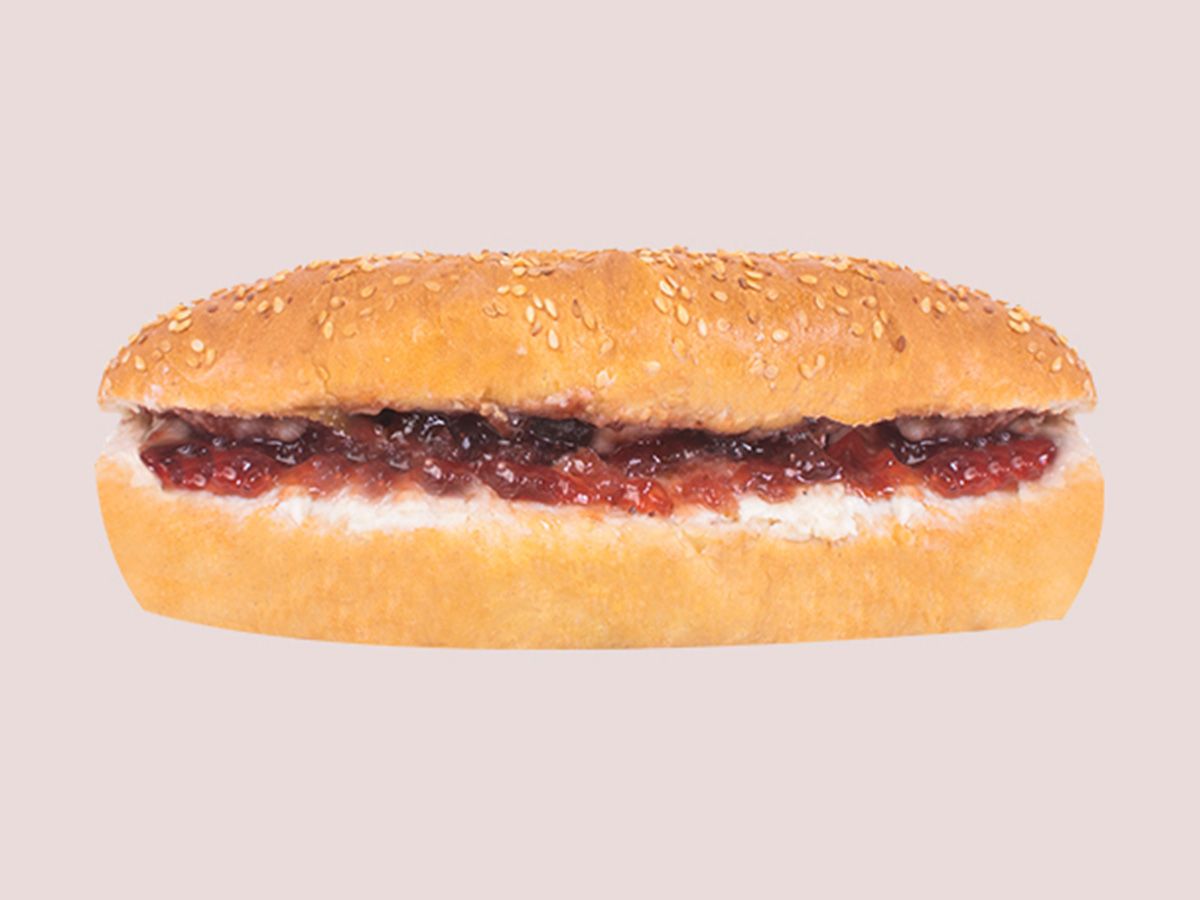 Jam with qeshta sandwich