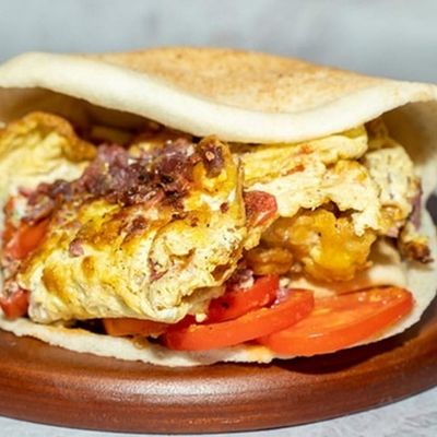 Foul with Boiled Eggs Sandwich