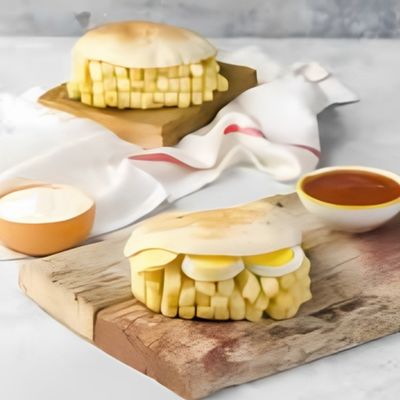 Potato On Egg Sandwich